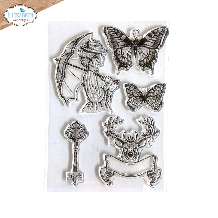 Elizabeth Craft Designs Juego de 2 sellos de campo inglés CS284
